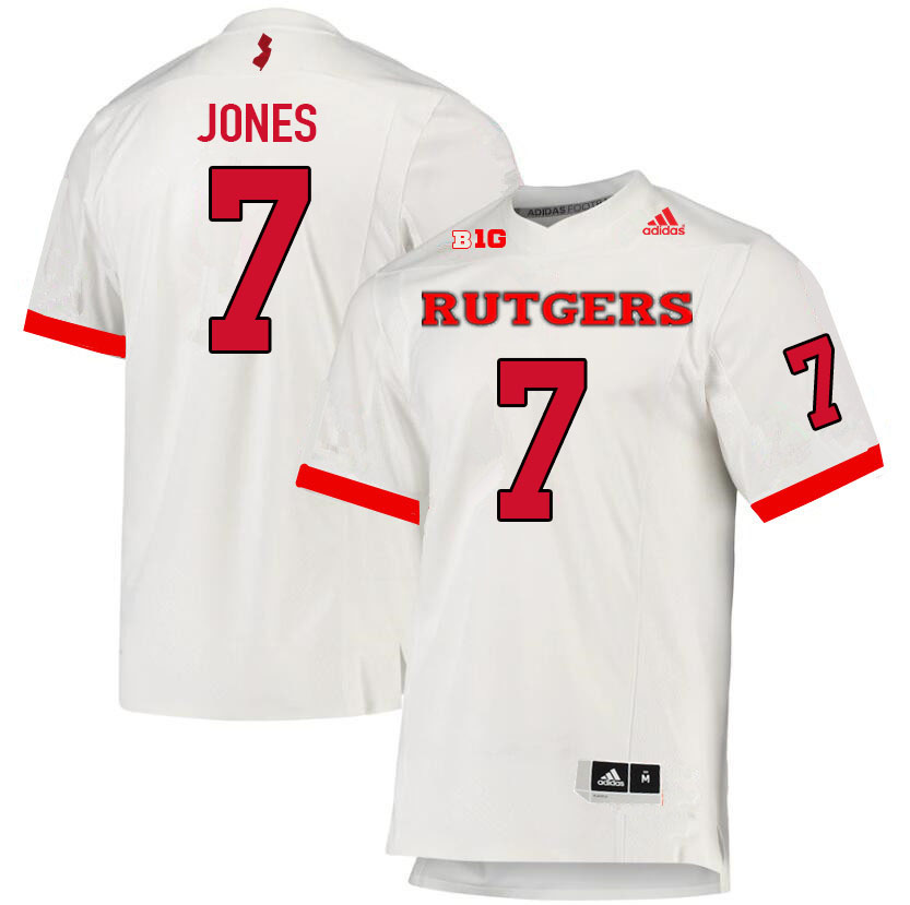 Men #7 Shameen Jones Rutgers Scarlet Knights College Football Jerseys Sale-White - Click Image to Close
